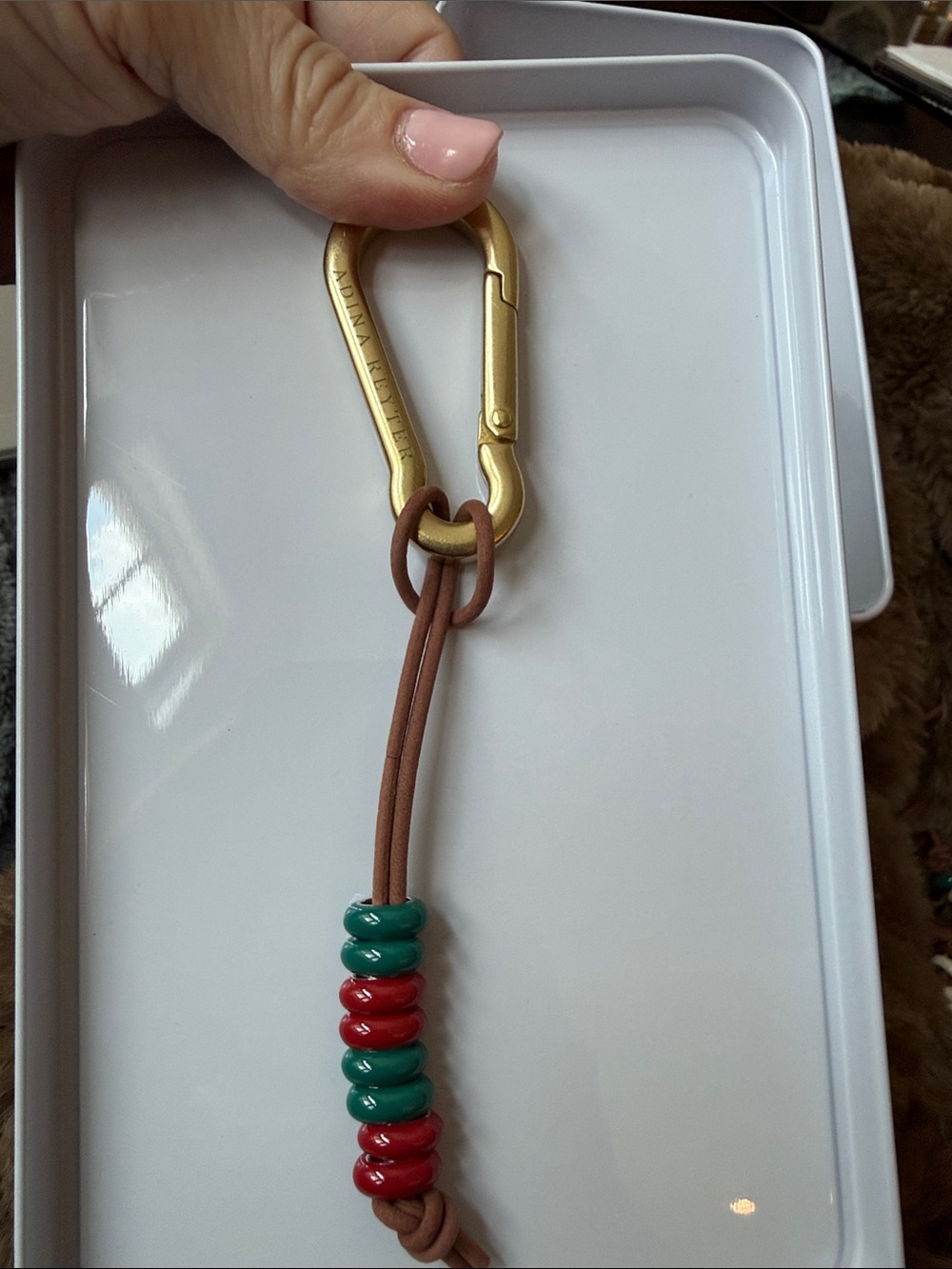 Adina Reyter Sterling silver enamel bag charm keychain
